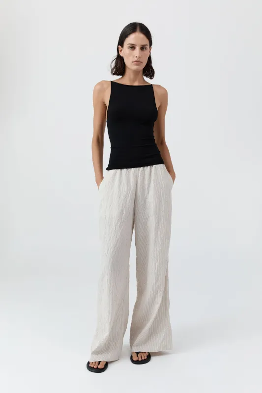 Relaxed Crushed Pant - Petite Pinstripe made by St. Agni