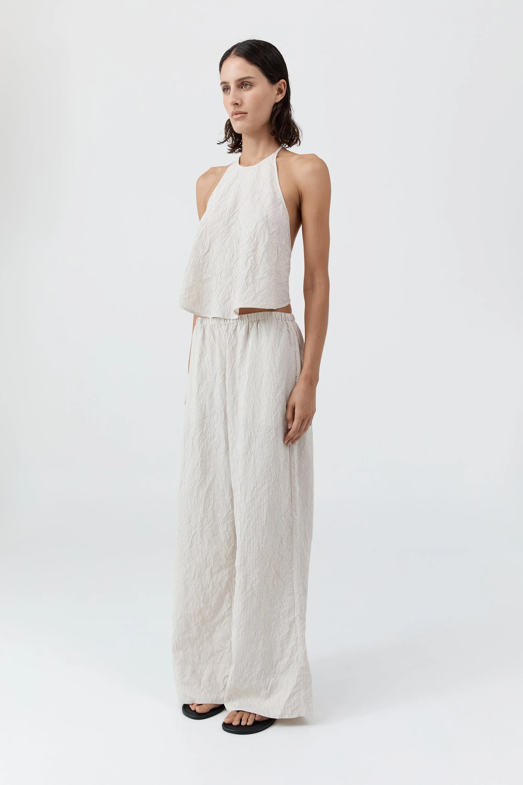 Relaxed Crushed Pant - Petite Pinstripe sold by St. Agni product image thumbnail 5