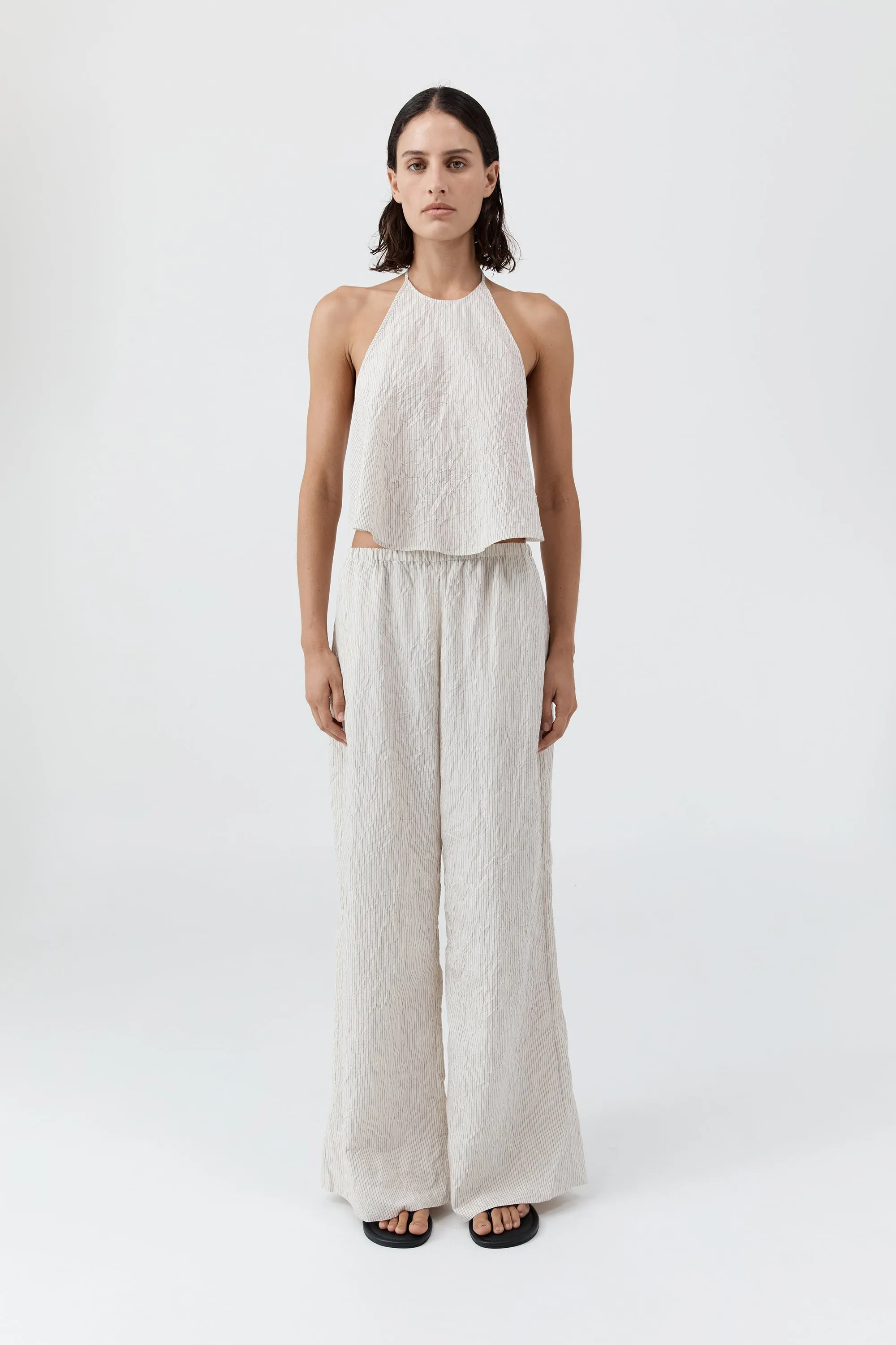 Crushed Halter Top - Petite Pinstripe sold by St. Agni