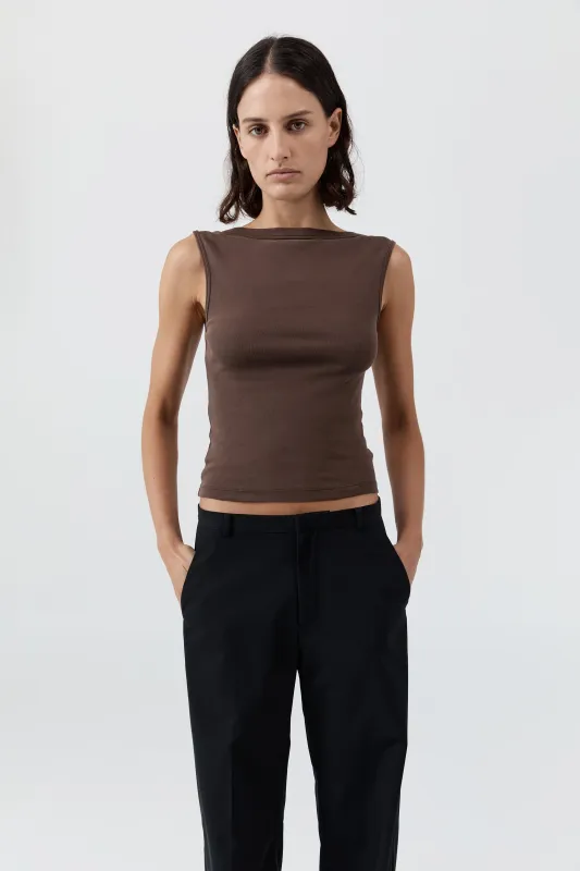 Organic Cotton Ballerina Top - Fudge sold by St. Agni
