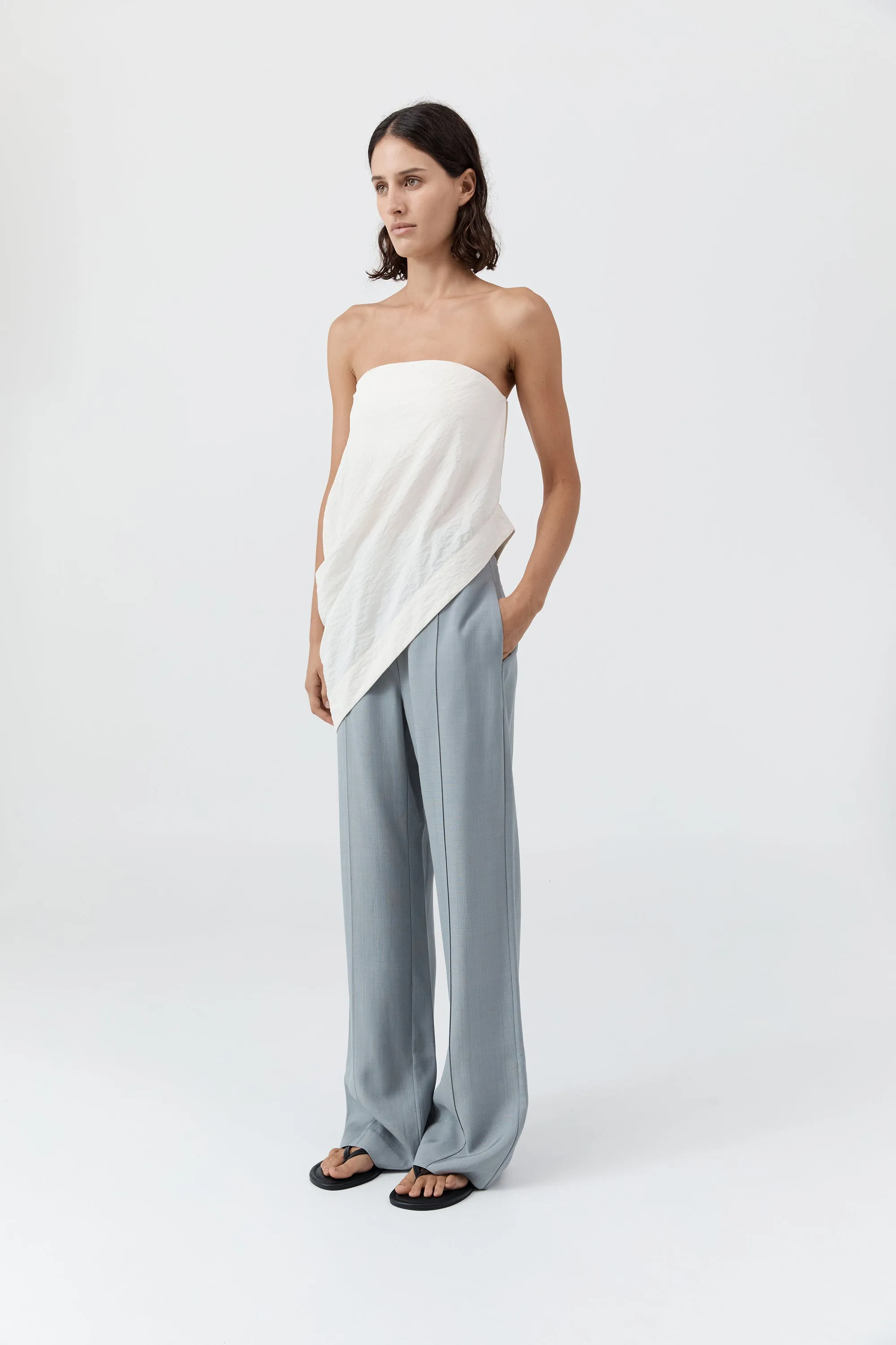 Cloud Asymm Drape Top - Off White sold by St. Agni product image thumbnail 5