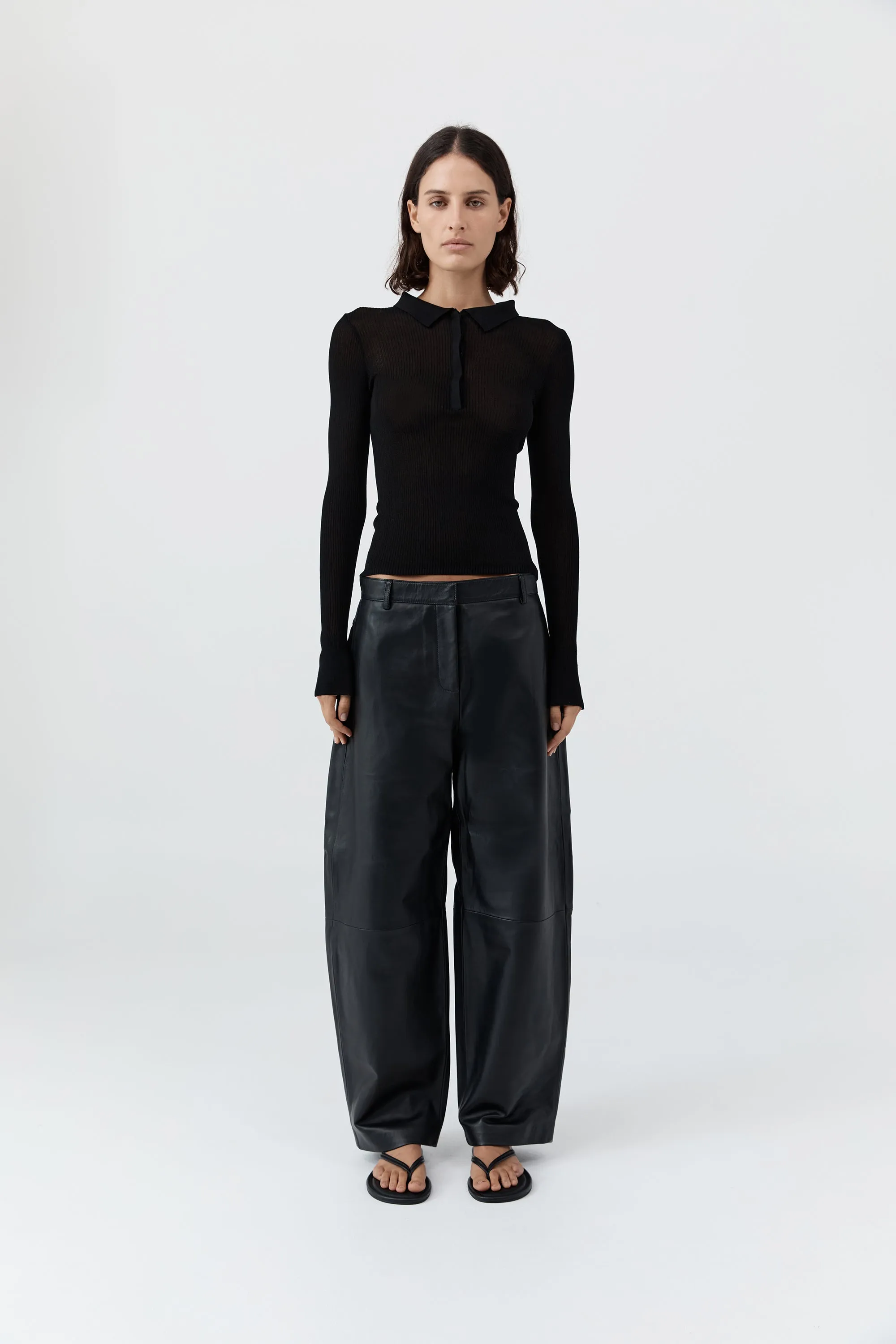 Petit Polo Knit Top - Black sold by St. Agni product image thumbnail 2