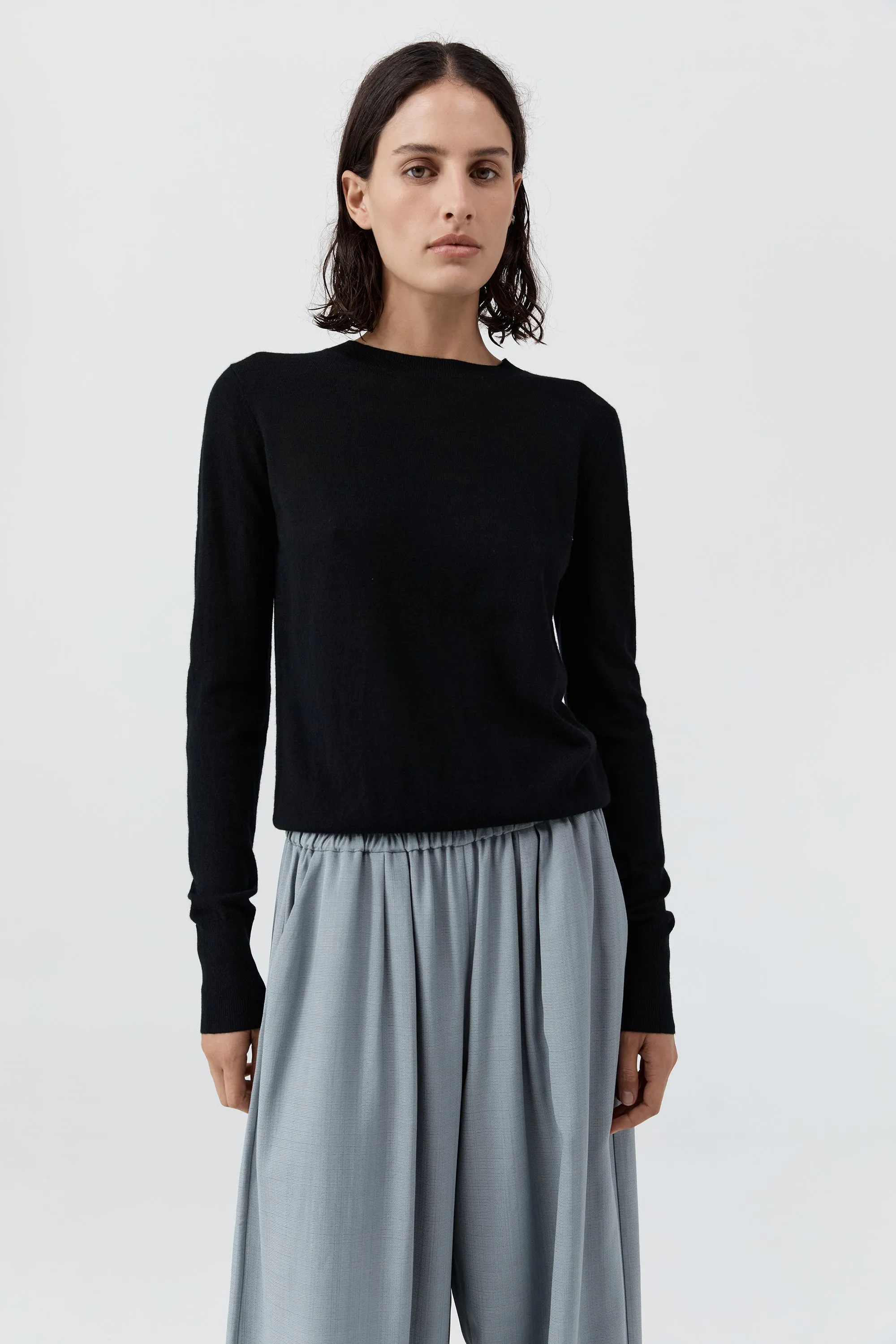 Merino Wool Slit Sleeve Sweater - Black sold by St. Agni product image thumbnail 3