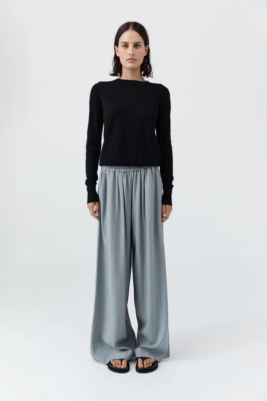 Merino Wool Slit Sleeve Sweater - Black sold by St. Agni