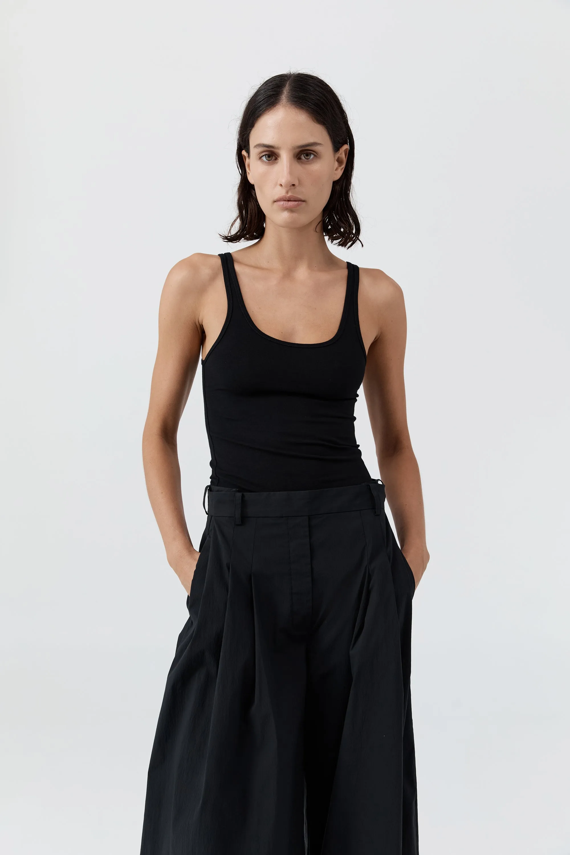 Soft Jersey Slim Scoop Tank - Jet Black sold by St. Agni product image thumbnail 3