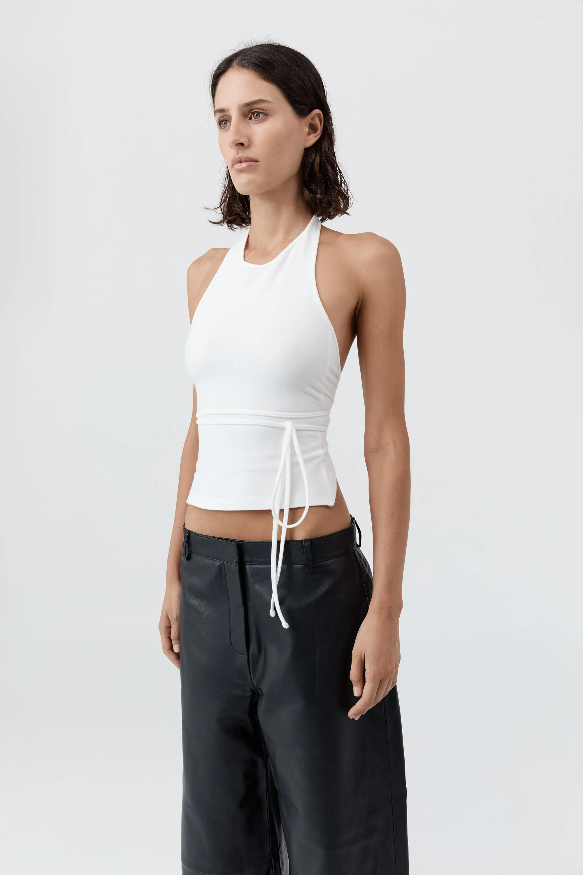 Soft Jersey Halter Top - White sold by St. Agni product image thumbnail 3
