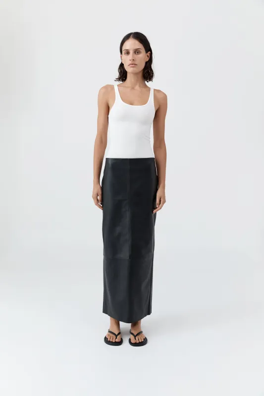 Soft Jersey Slim Scoop Tank - White sold by St. Agni