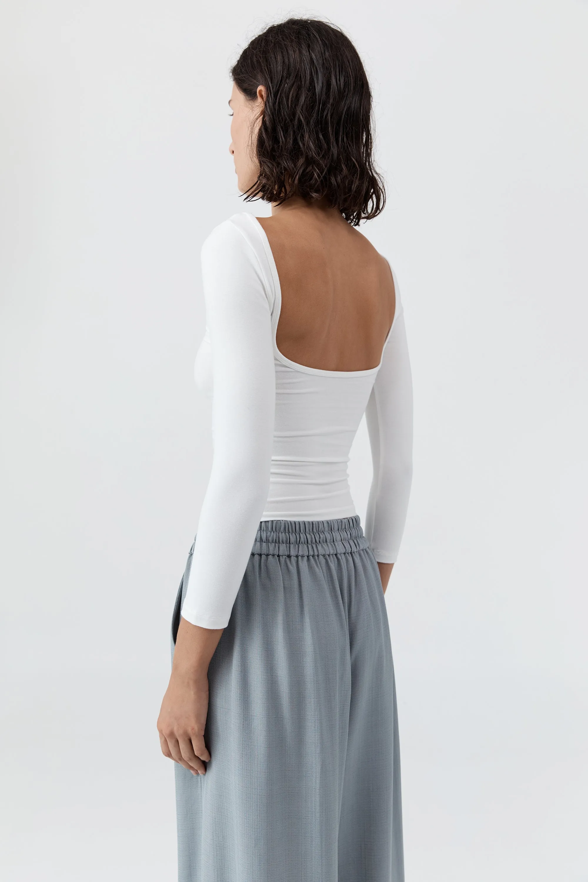 Soft Jersey Ballerina Top - White sold by St. Agni product image thumbnail 4