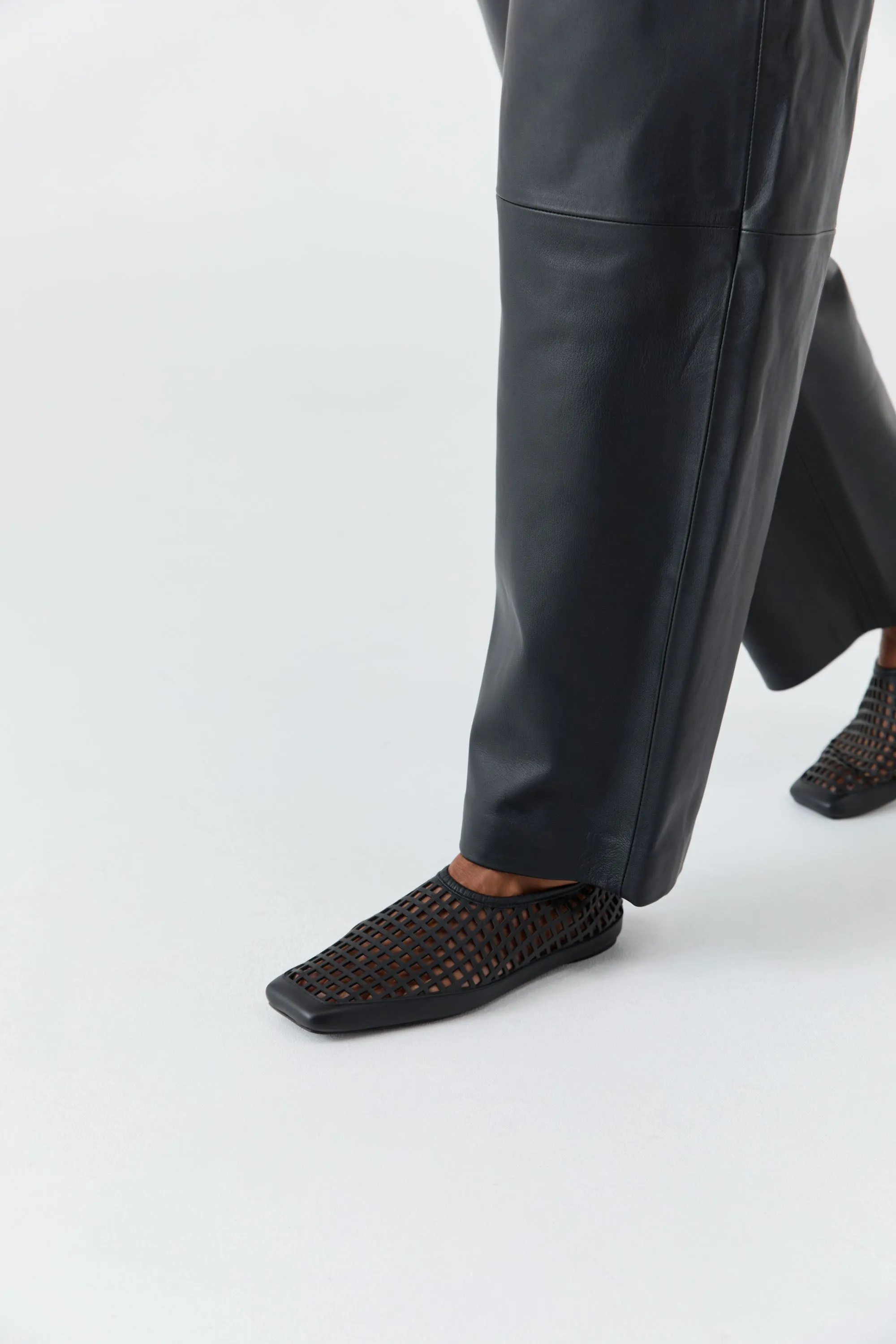 Perforated Square Toe Flat - Black sold by St. Agni product image thumbnail 2