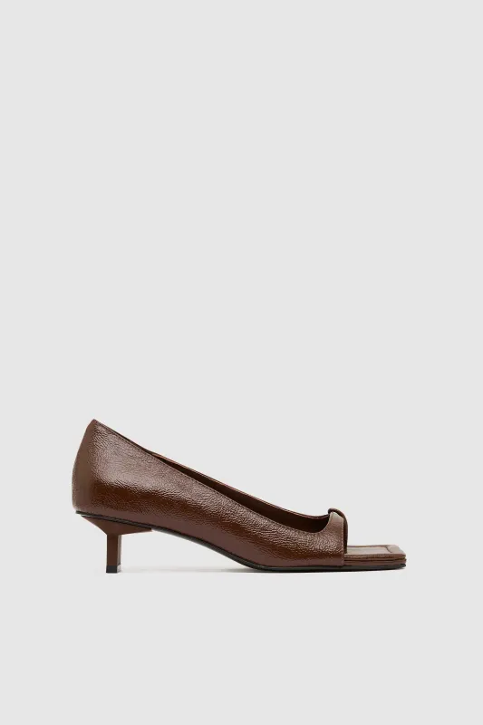 90s Square Toe Heel - Patent Liqueur sold by St. Agni