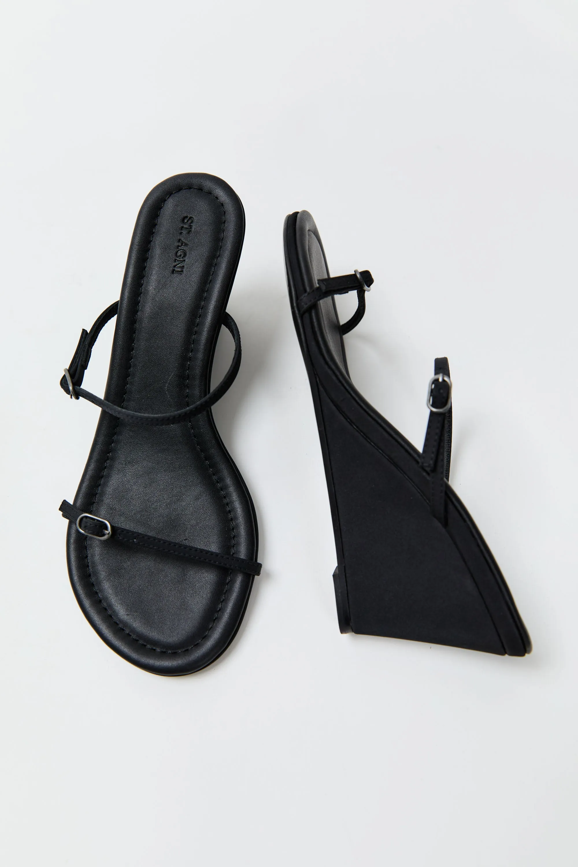 Petit Belt Detail Wedge - Black sold by St. Agni product image thumbnail 4