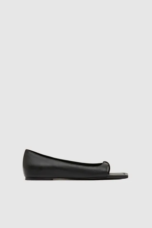 90s Square Toe Flat - Black sold by St. Agni
