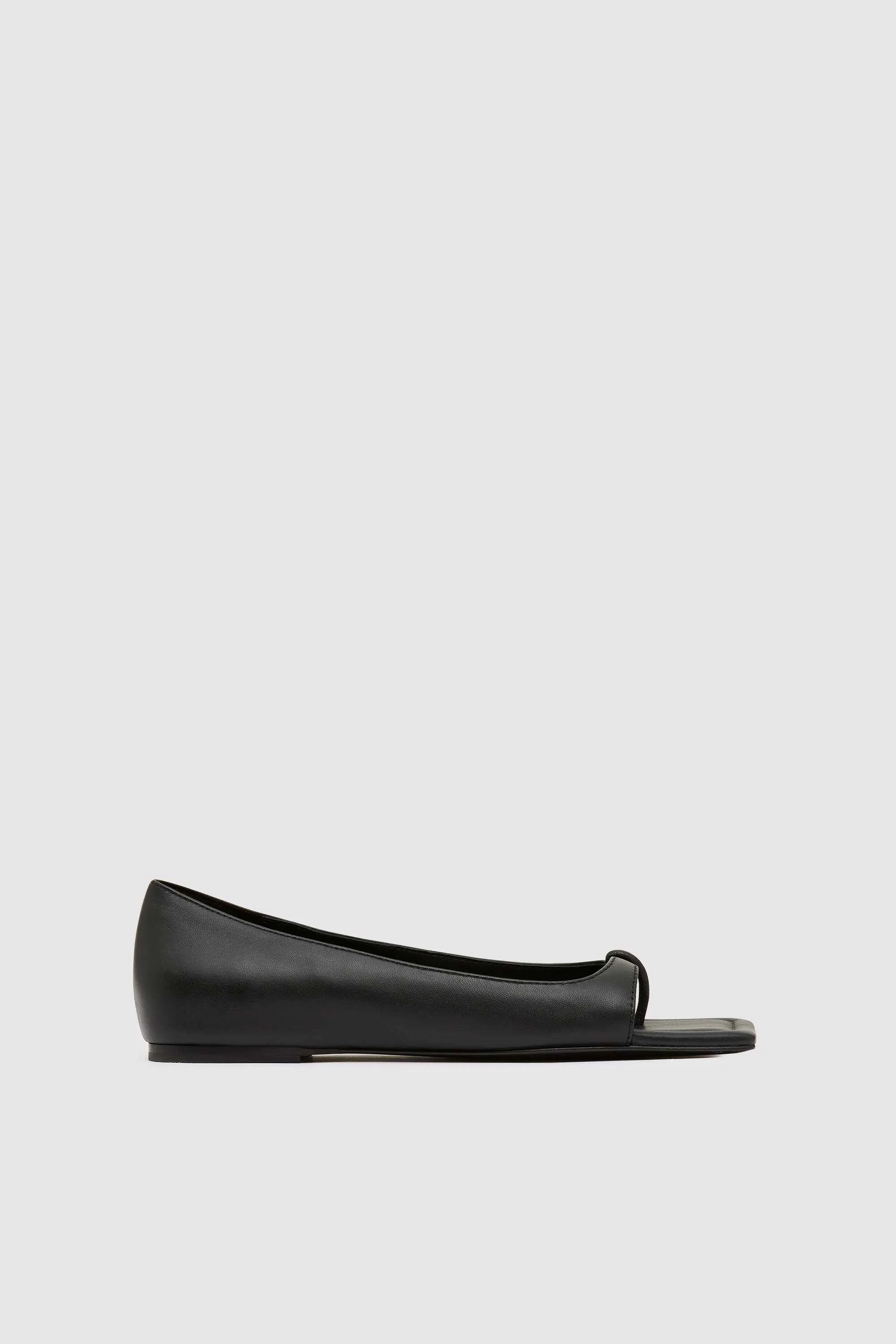 90s Square Toe Flat - Black sold by St. Agni