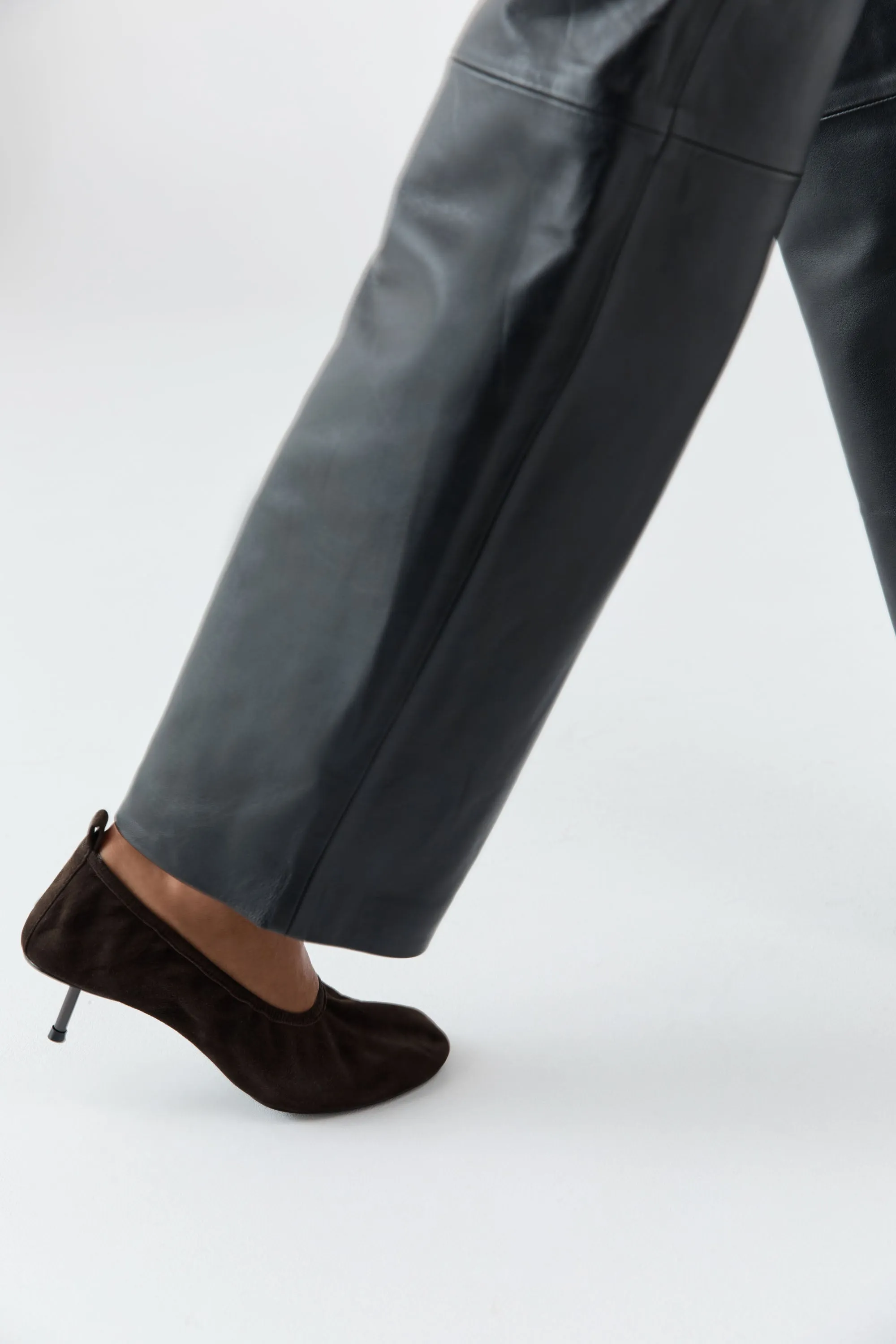 Suede Classic Ballet Heel - Coffee sold by St. Agni product image thumbnail 2