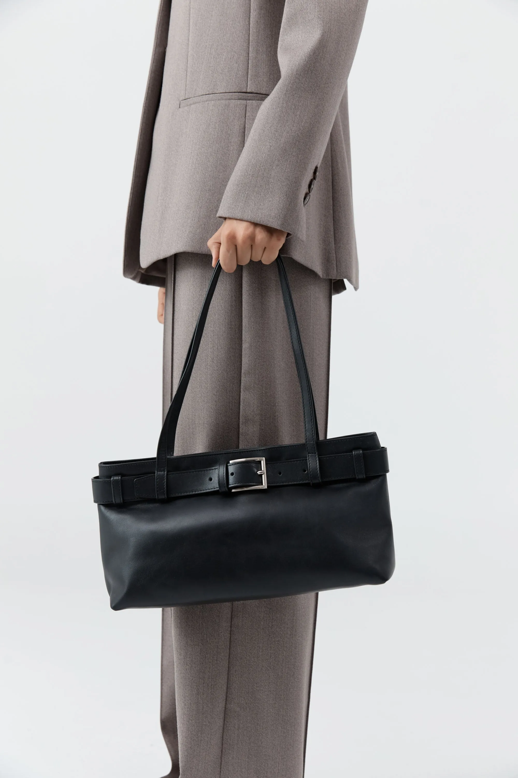 PRE-ORDER: Belt Detail Baguette - Black sold by St. Agni