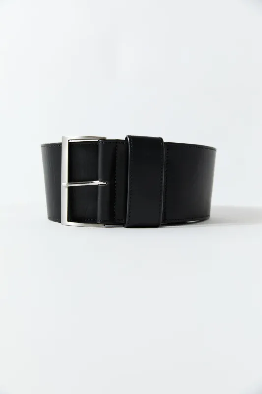 Wide Classic Belt - Black made by St. Agni