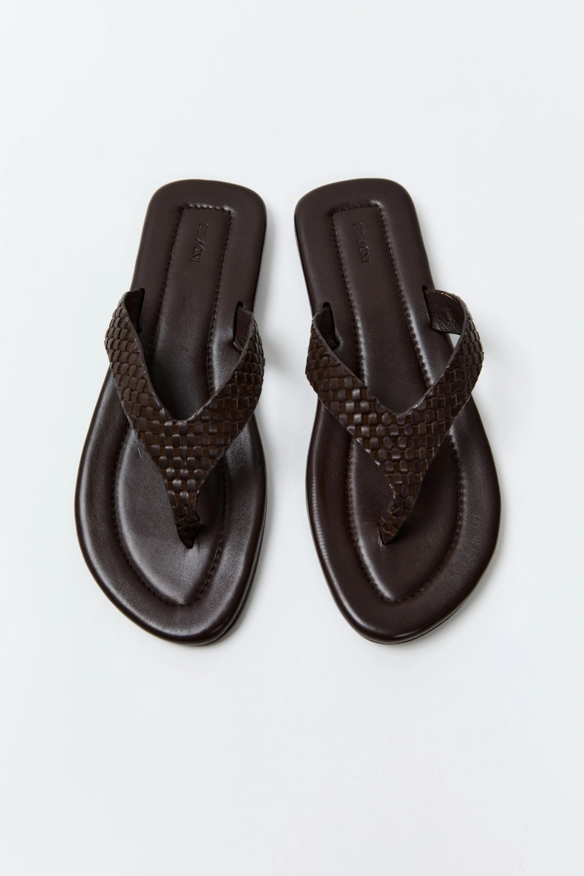 Lattice Weave Thong - Coffee sold by St. Agni product image thumbnail 4