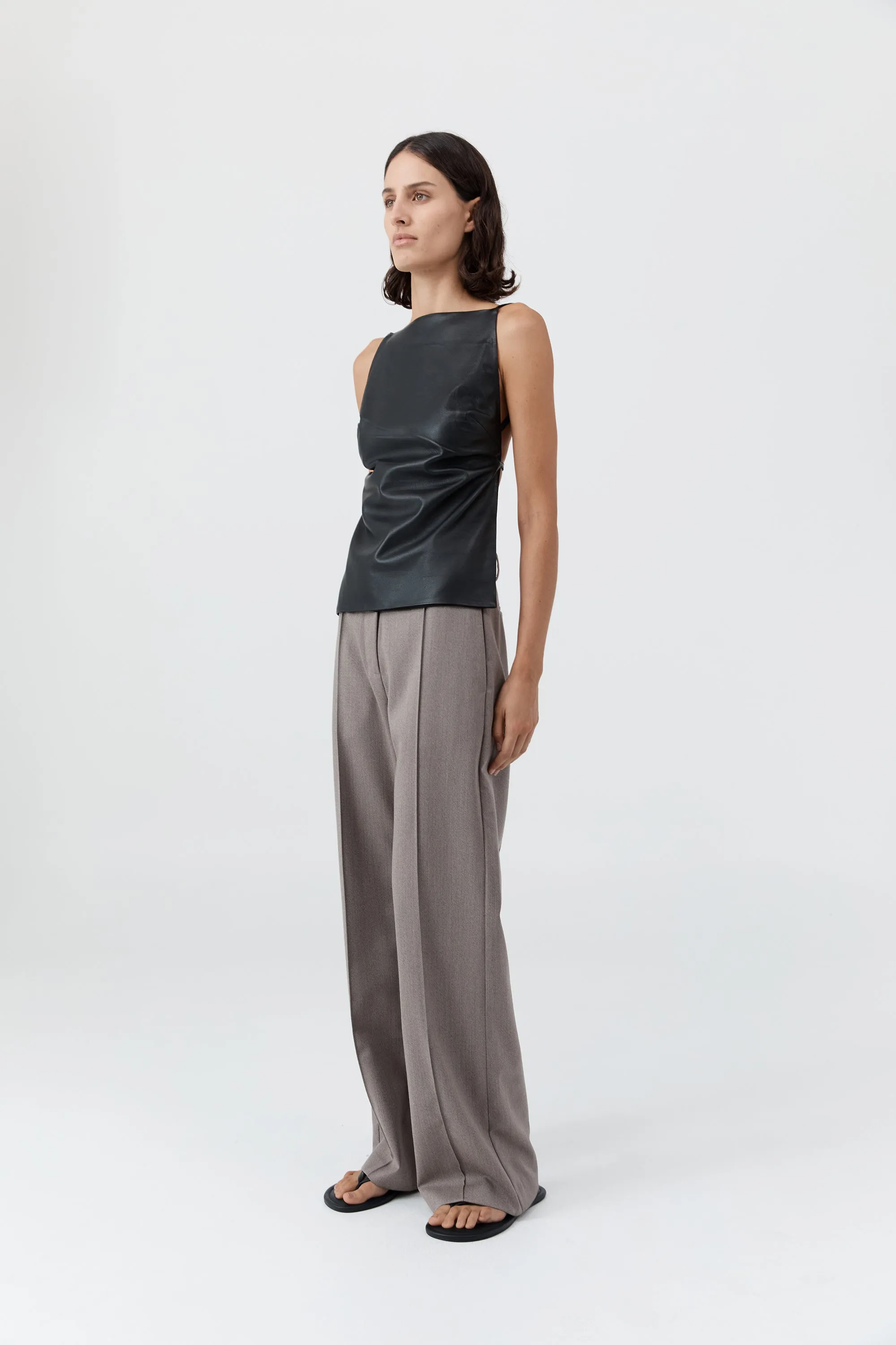 Leather Square Neck Top - Black sold by St. Agni product image thumbnail 3