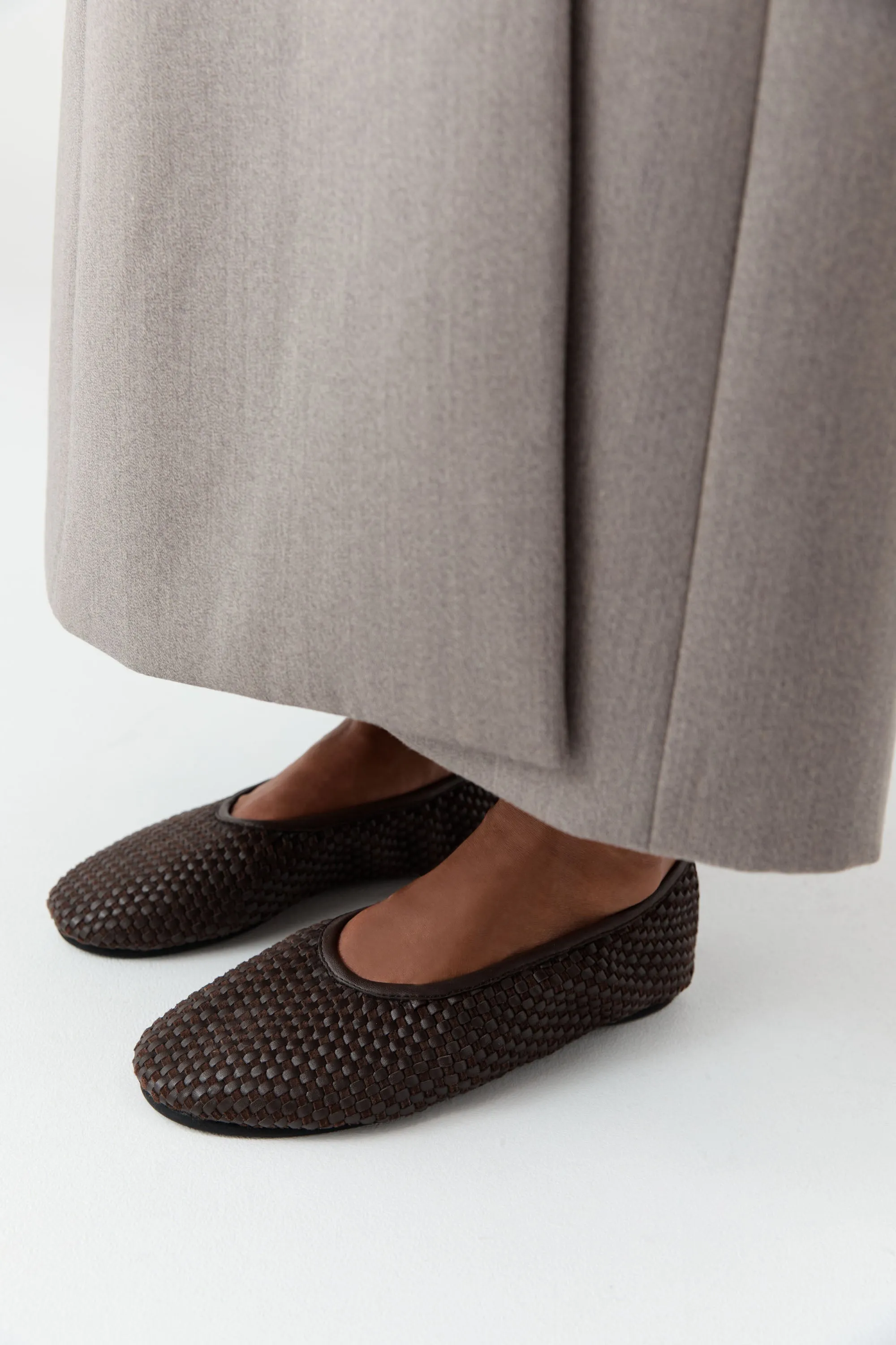 Lattice Weave Ballet Flat - Coffee sold by St. Agni product image thumbnail 3