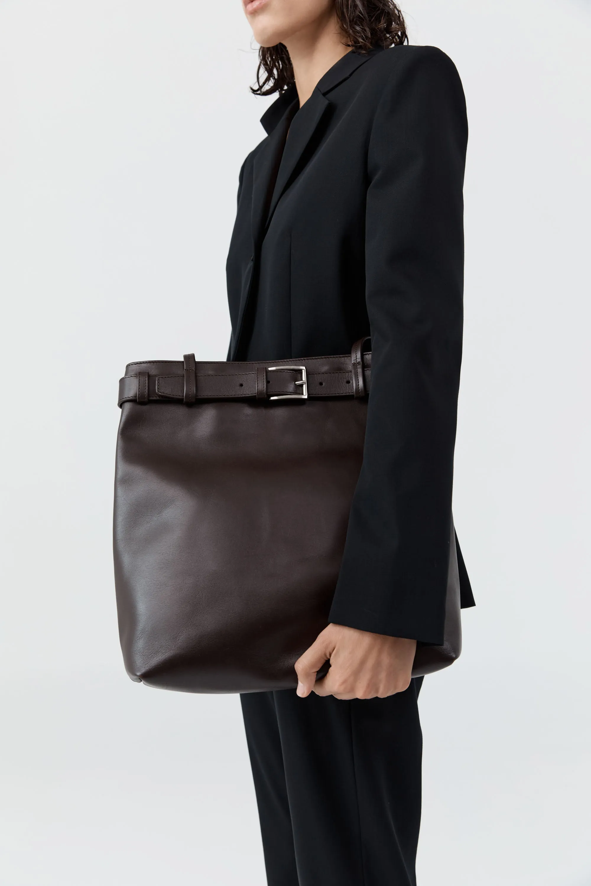 Belt Detail Tote - Coffee sold by St. Agni product image thumbnail 2