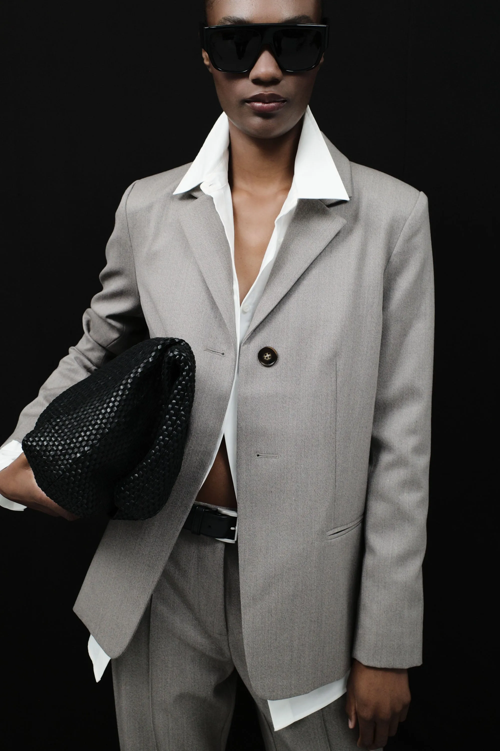 Lattice Weave Large Tote - Black sold by St. Agni product image thumbnail 5