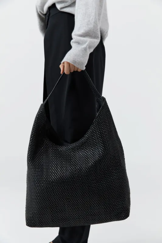 Lattice Weave Large Tote - Black sold by St. Agni