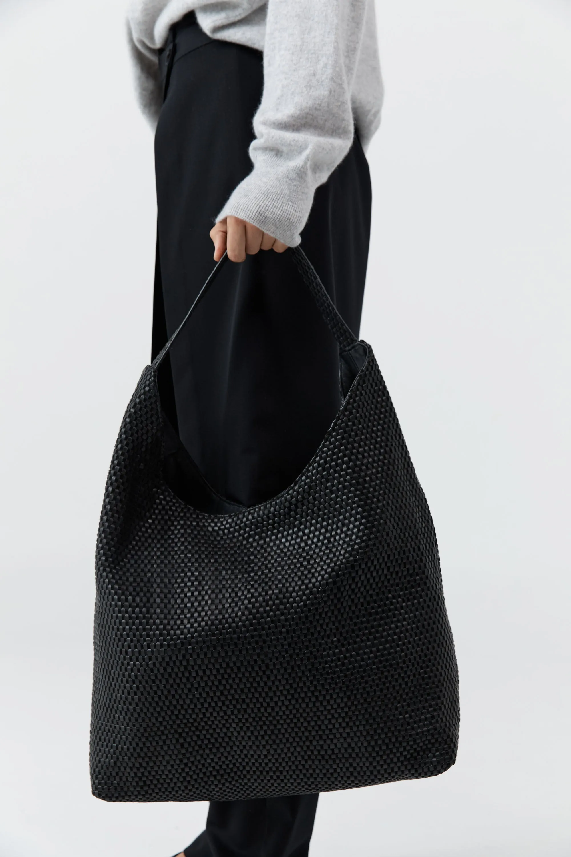 Lattice Weave Large Tote - Black sold by St. Agni