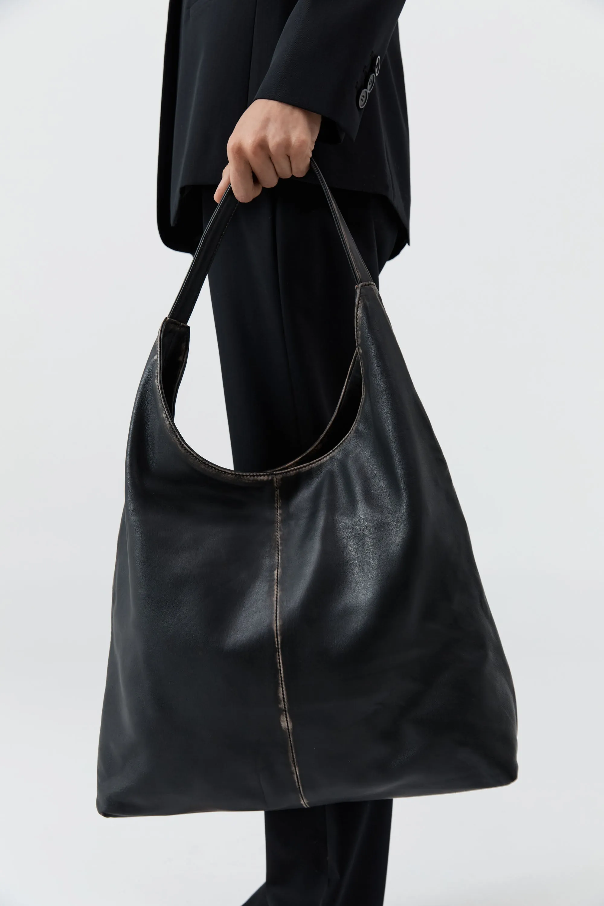 Brushed Large Tote - Black sold by St. Agni