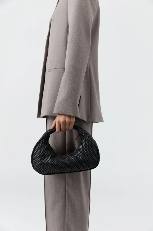 Lattice Weave Bon Bon Bag - Black made by St. Agni