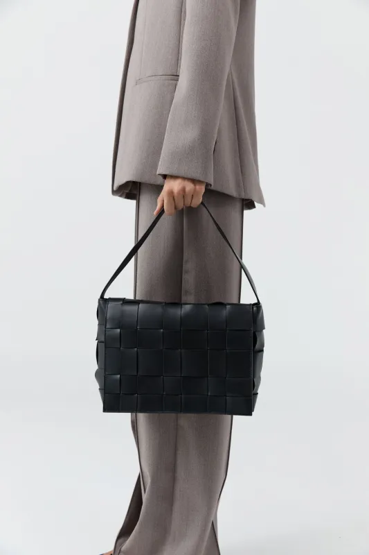 Woven Envelope Mini Tote - Black sold by St. Agni