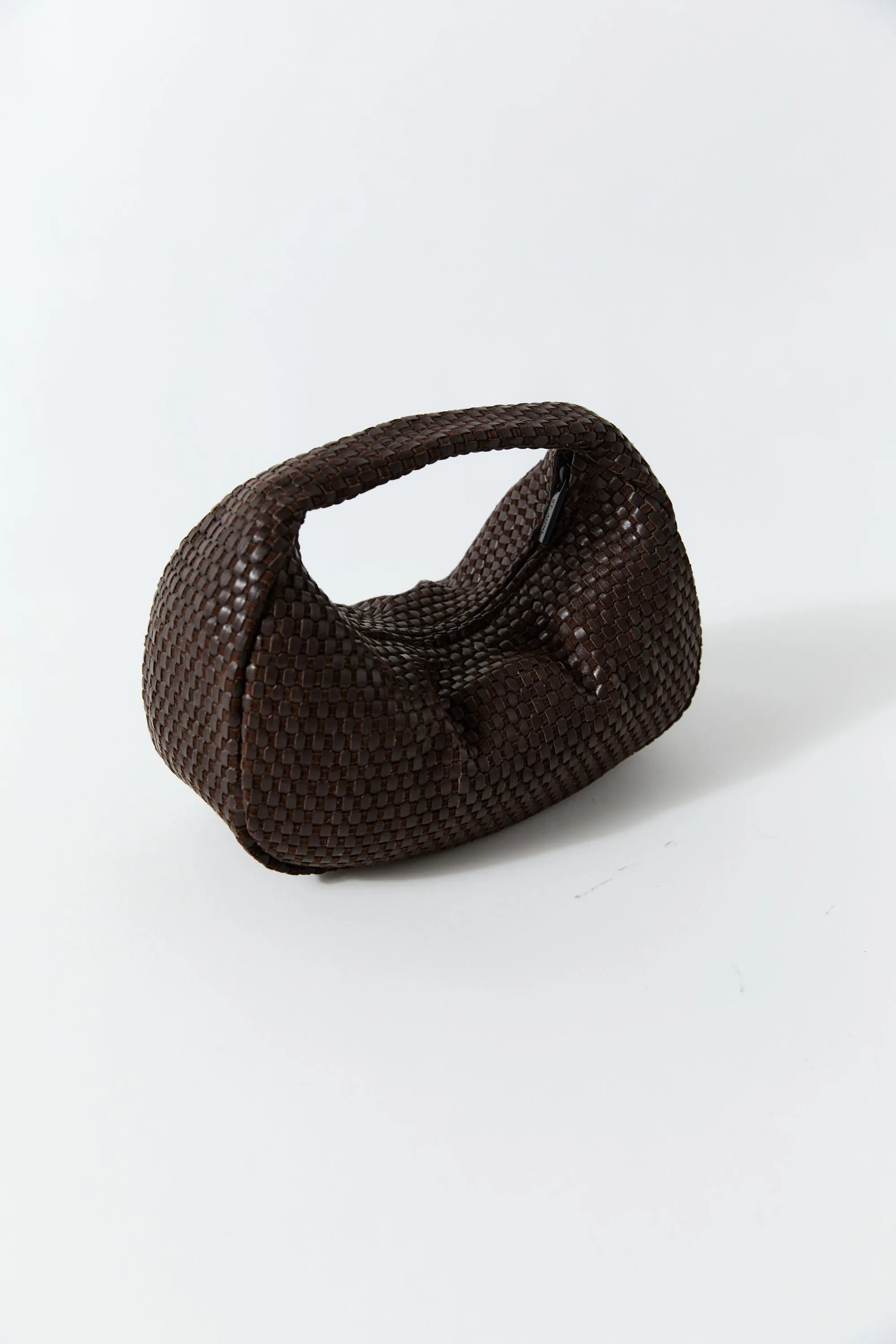 Lattice Weave Mini Bon Bon Bag - Coffee sold by St. Agni product image thumbnail 4
