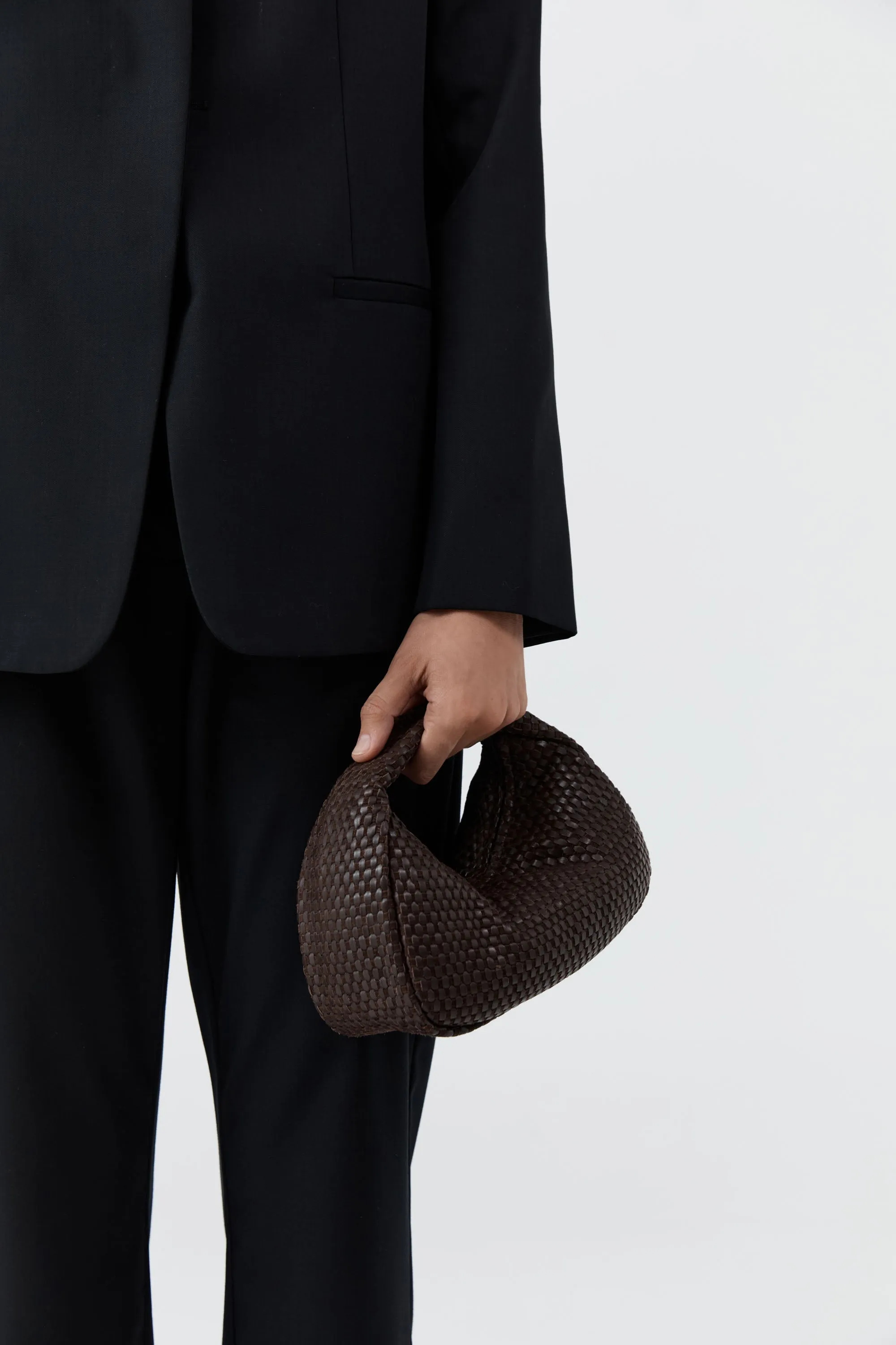 Lattice Weave Mini Bon Bon Bag - Coffee sold by St. Agni product image thumbnail 2