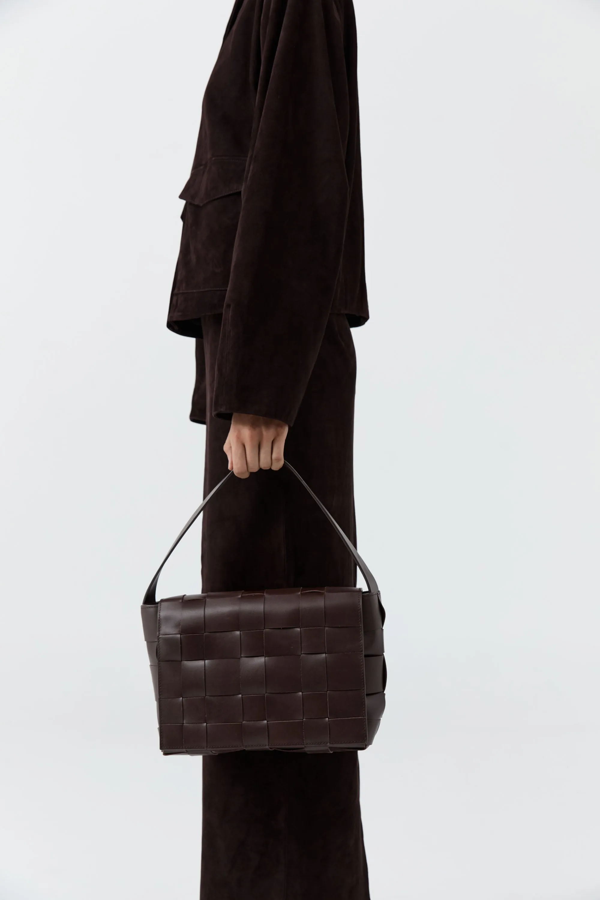 Woven Envelope Mini Tote - Chocolate sold by St. Agni