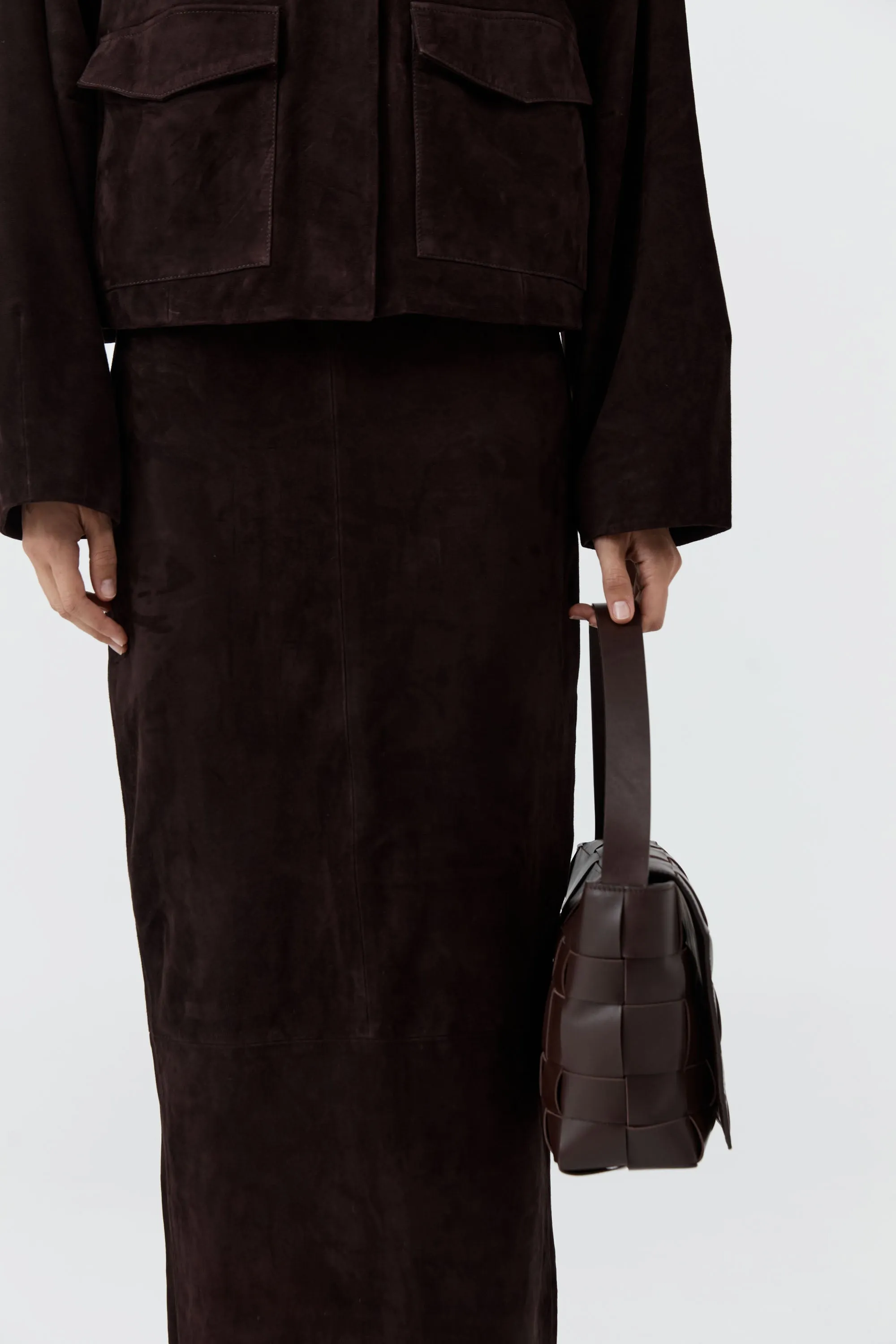 Woven Envelope Mini Tote - Chocolate sold by St. Agni product image thumbnail 2