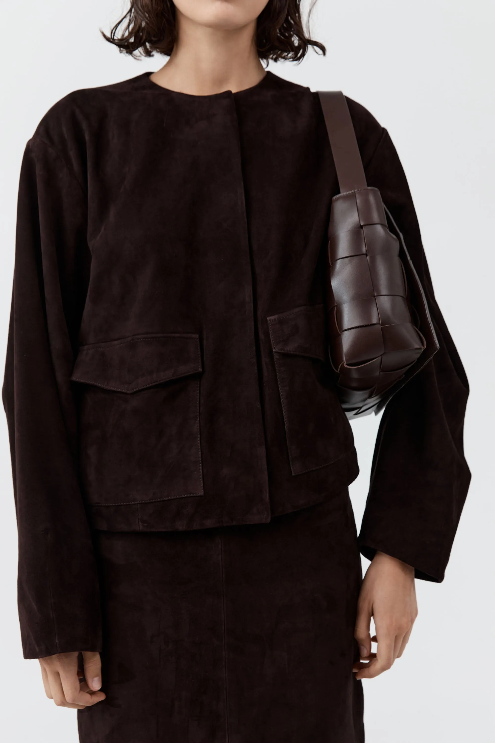 Woven Envelope Mini Tote - Chocolate sold by St. Agni product image thumbnail 4