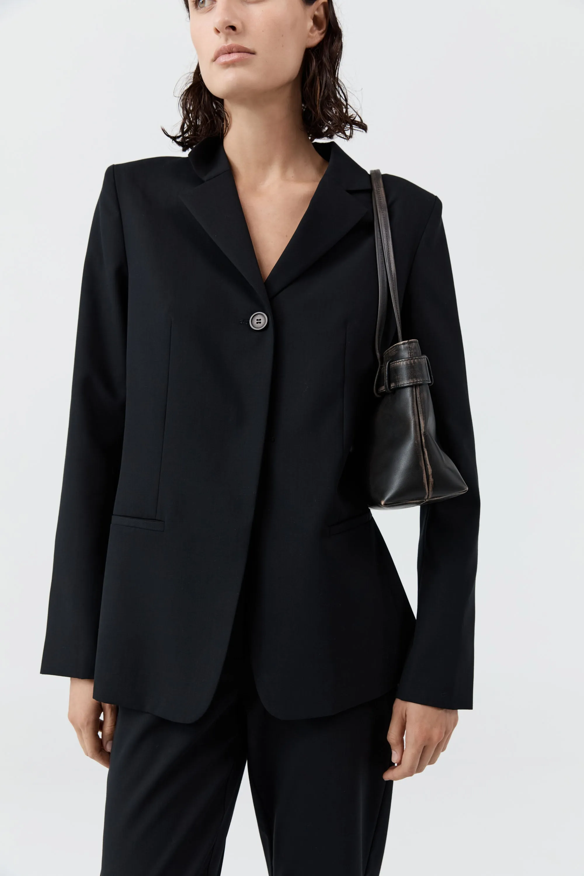 PRE-ORDER: Brushed Belt Detail Baguette - Black sold by St. Agni product image thumbnail 3