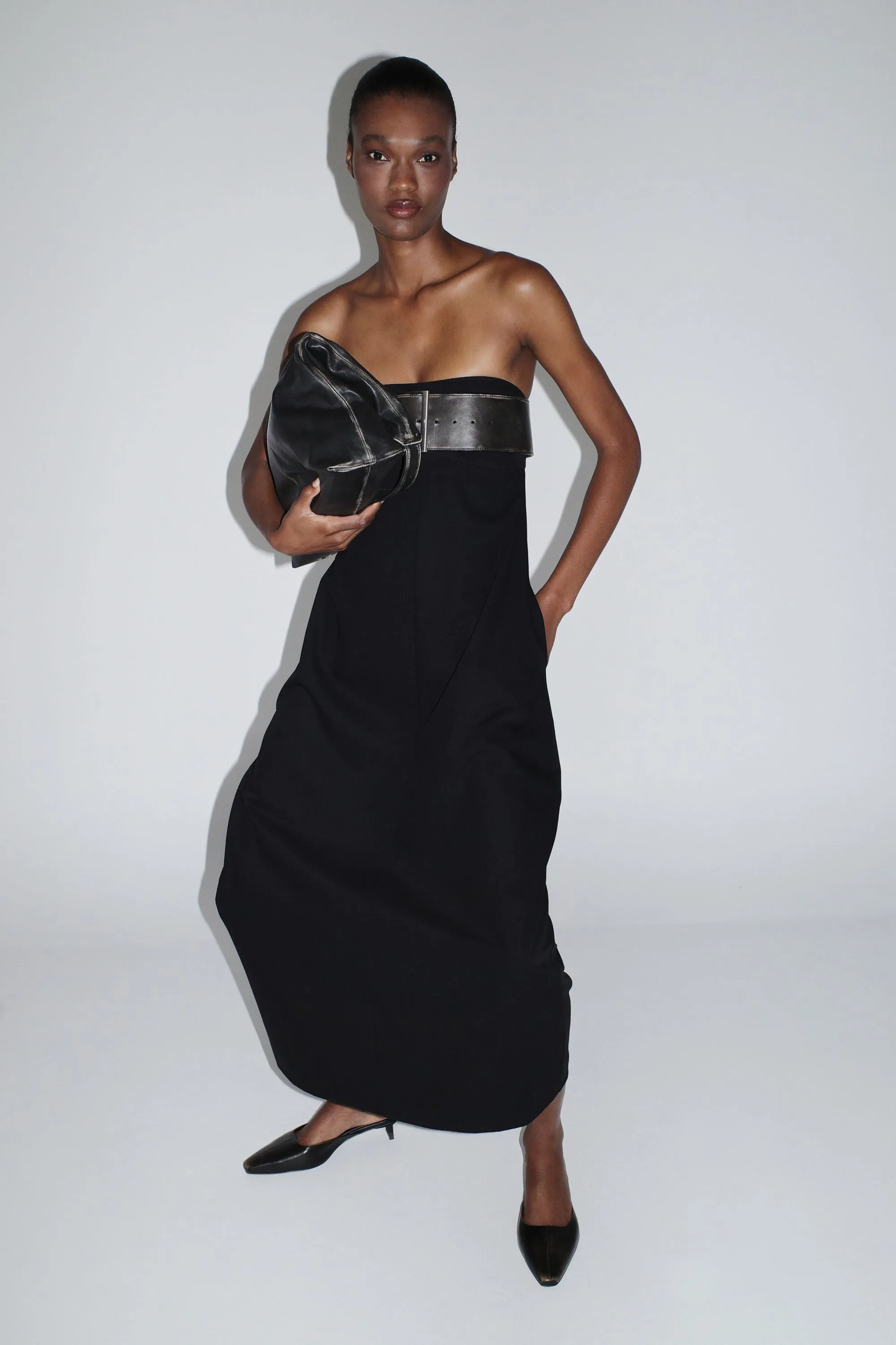 Brushed Wide Classic Belt - Black sold by St. Agni product image thumbnail 5