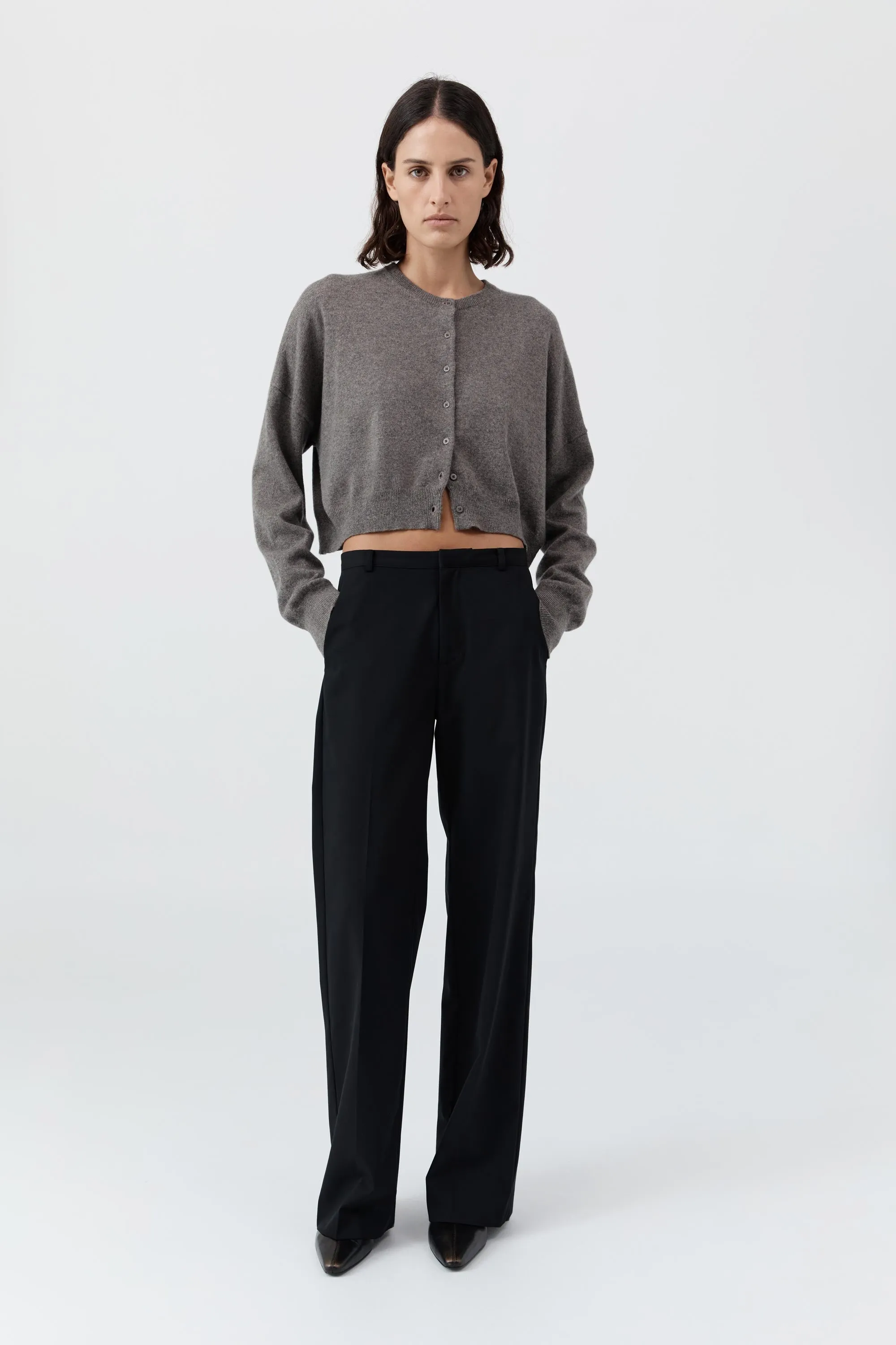 Cashmere Relaxed Cropped Cardigan - Doe sold by St. Agni