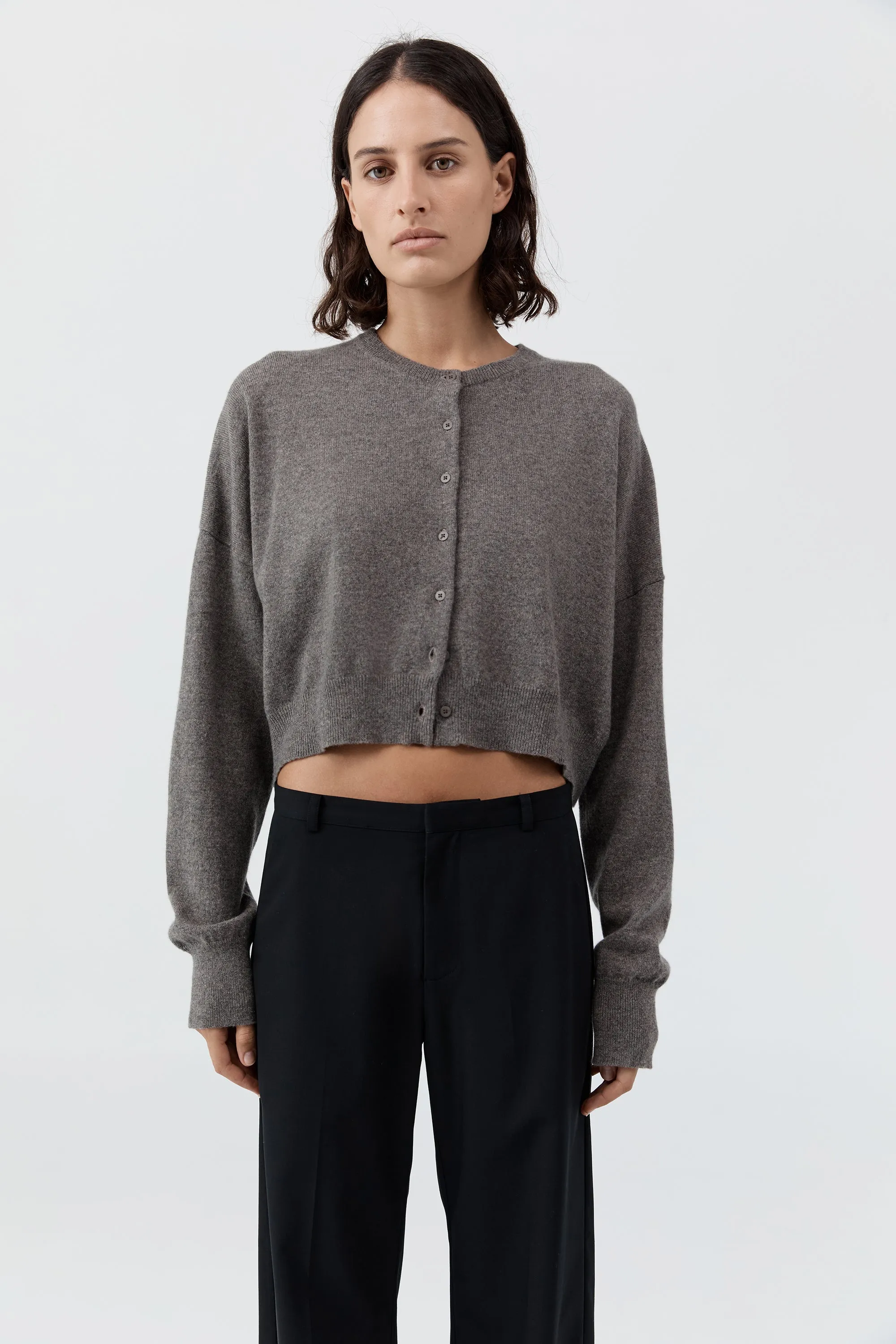 Cashmere Relaxed Cropped Cardigan - Doe sold by St. Agni product image thumbnail 2