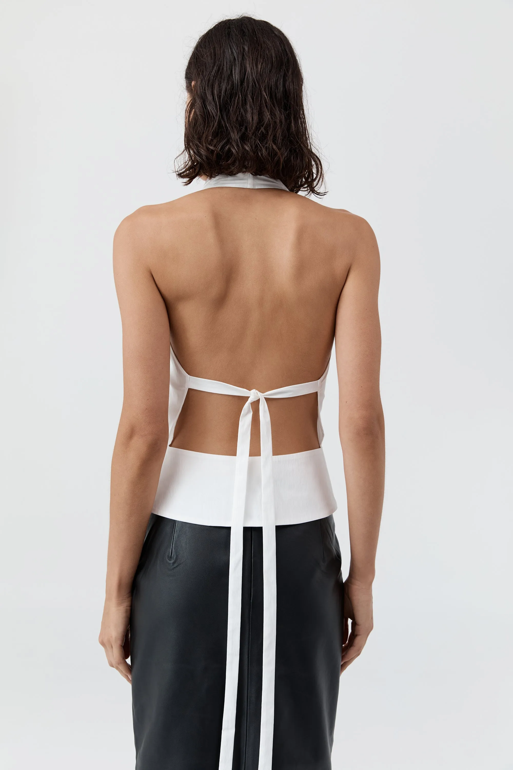 Halter Wrap Top - White sold by St. Agni product image thumbnail 4