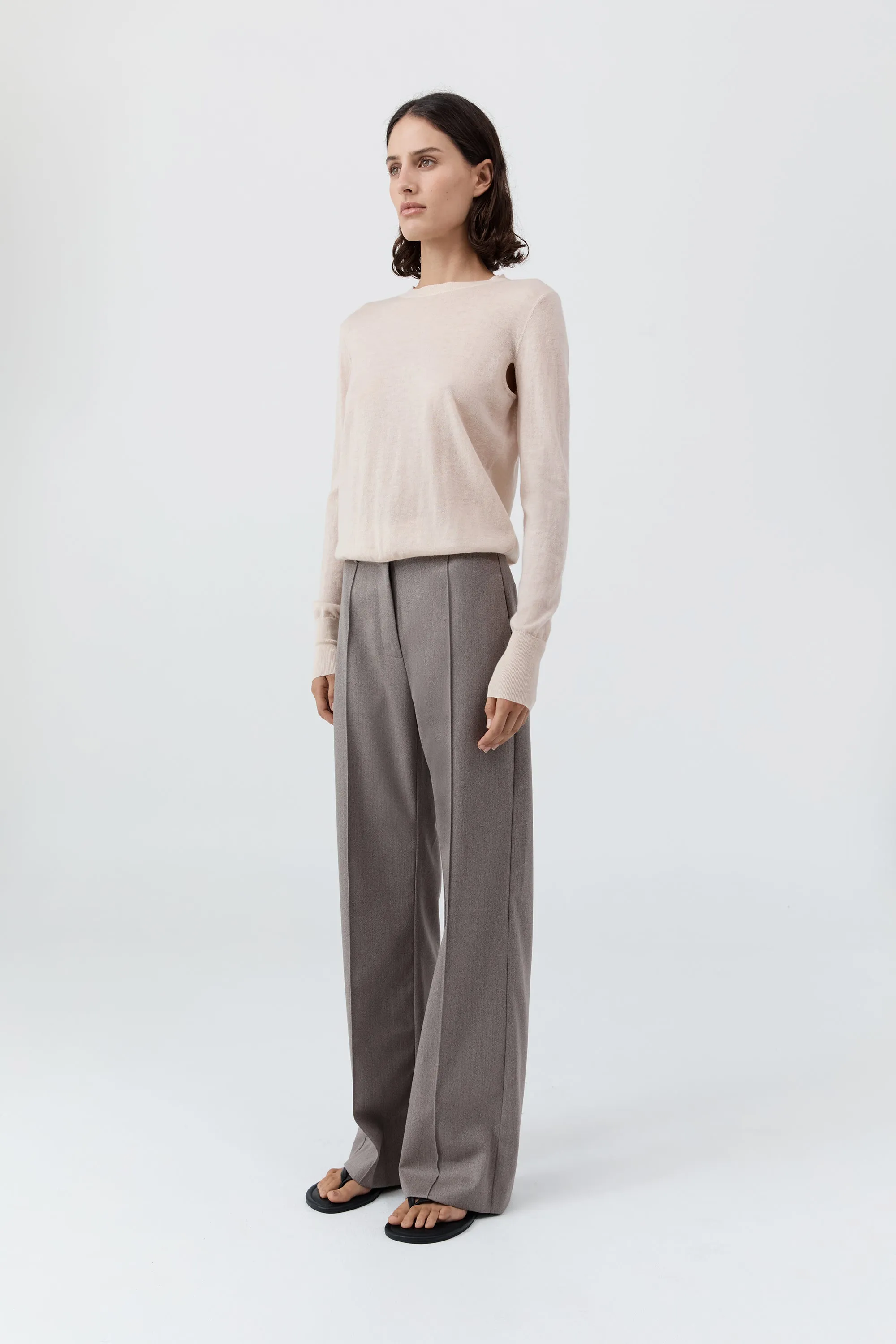 Merino Wool Slit Sleeve Sweater - Powder sold by St. Agni product image thumbnail 4