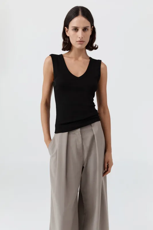 Organic Cotton 90s Top - Jet Black sold by St. Agni