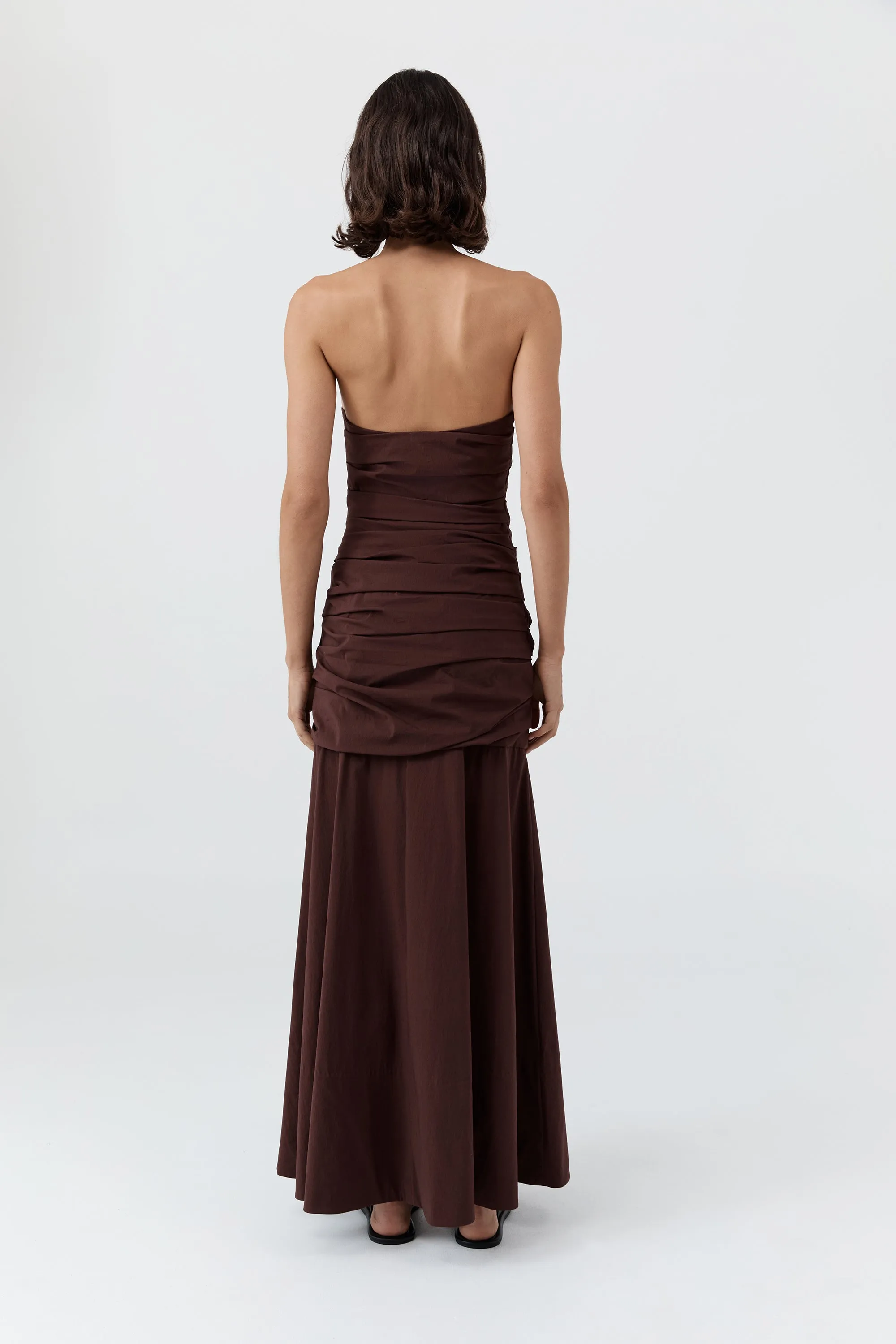 Gathered Strapless Longline Dress - Liqueur sold by St. Agni product image thumbnail 5