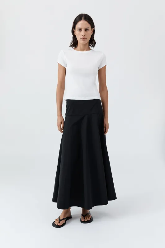 Cotton Circle Hem Skirt - Black sold by St. Agni