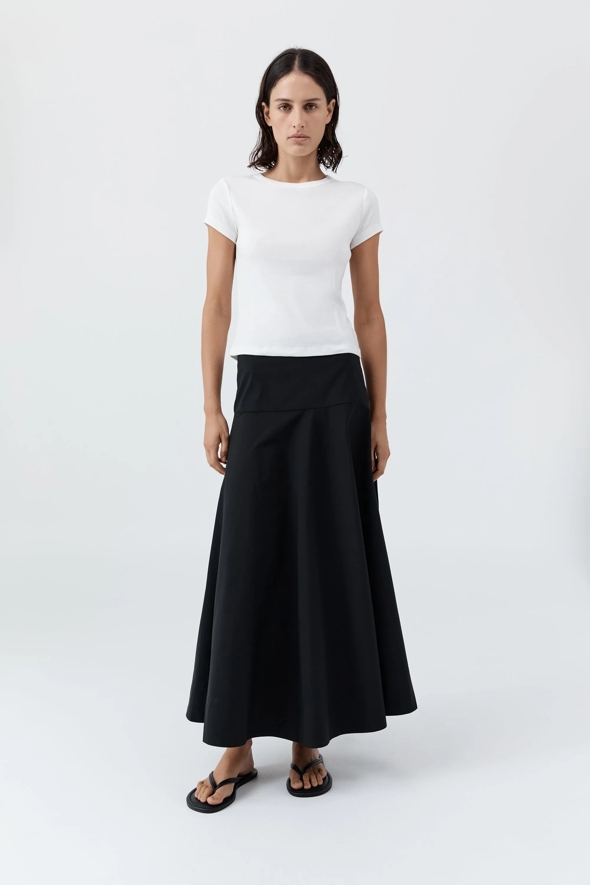 Cotton Circle Hem Skirt - Black sold by St. Agni