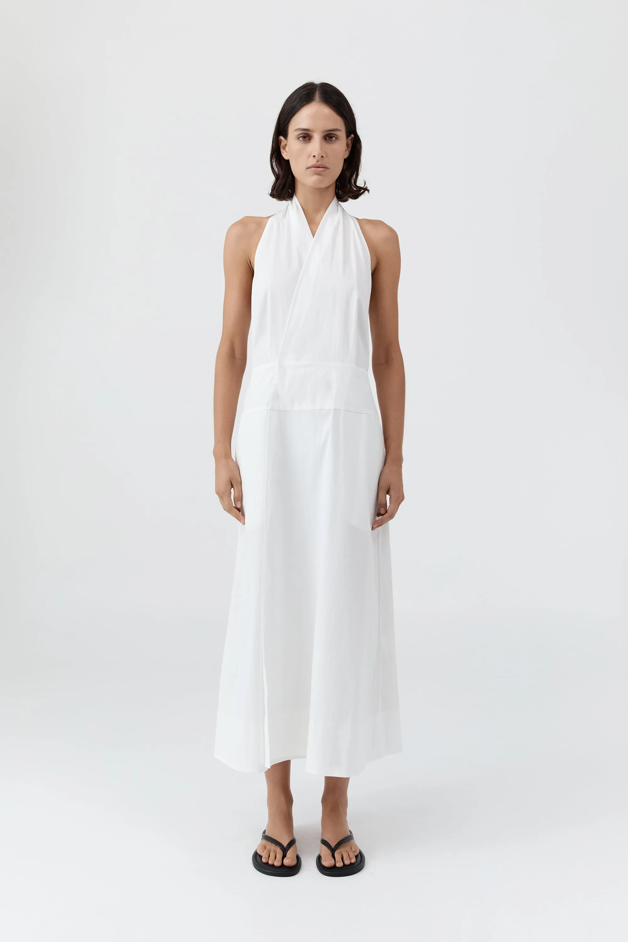 Halter Wrap Dress - White sold by St. Agni
