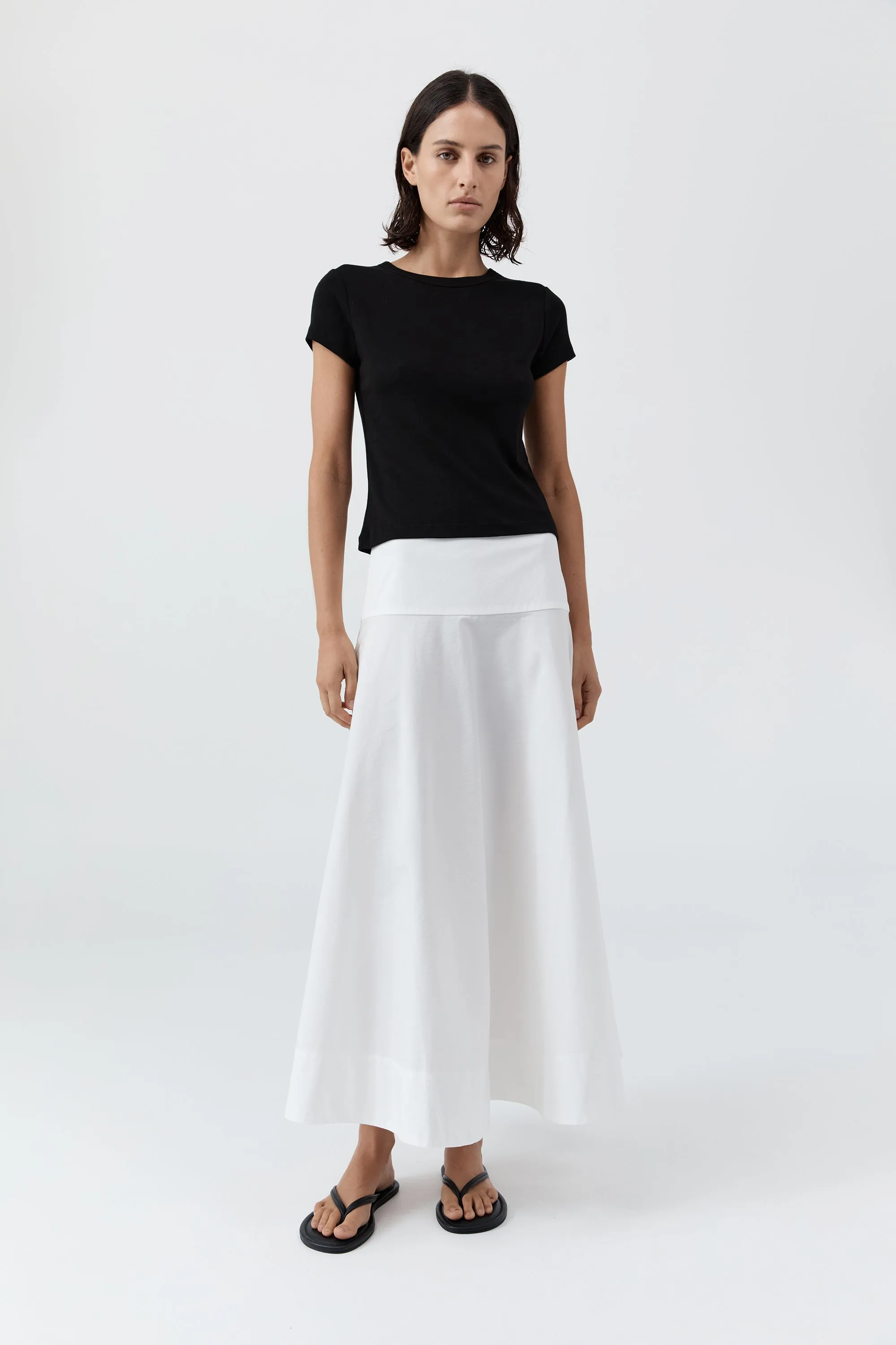 Cotton Circle Hem Skirt - White sold by St. Agni