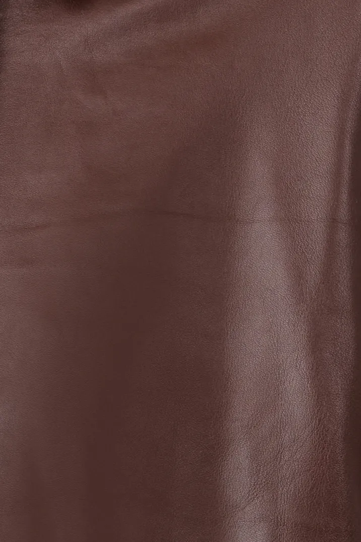 Cocoon Leather Jacket - Rum sold by St. Agni product image thumbnail 4