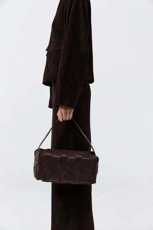 Woven Envelope Slim Tote - Chocolate sold by St. Agni