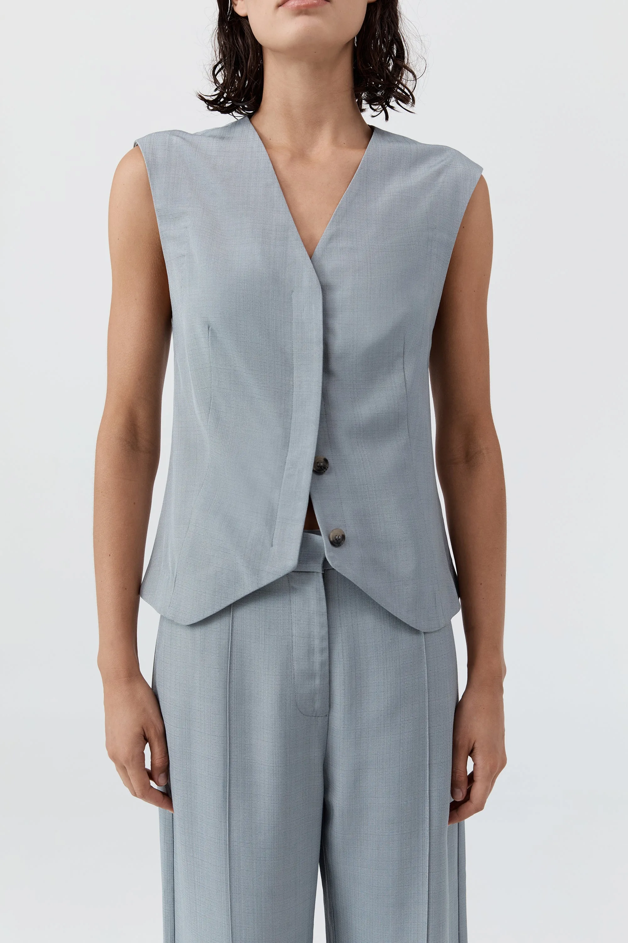 Minimal Tailored Vest - Mist sold by St. Agni product image thumbnail 2